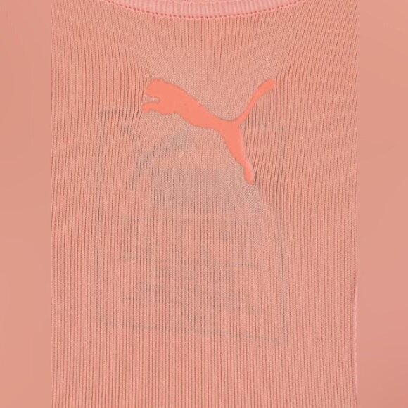 PUMA 4Keeps Sports Bra Cropped Tank Top Peach Bud Medium support Racerback XS - Picture 12 of 12